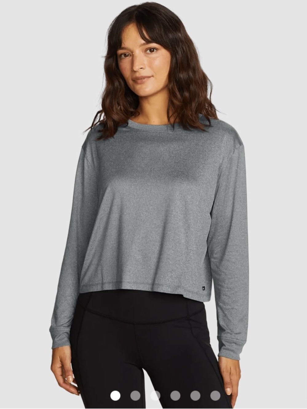 Eddie Bauer Women's Surreal Travel Long-Sleeve Shirt slate grey NEW NWT
